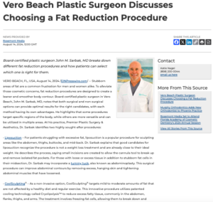 Vero Beach plastic surgeon examines different fat reduction procedures and how patients can choose which is right for them. 